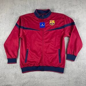 FC Barcelona Men's XL Red Blue Full Zip Long Sleeve Soccer Track Jacket *Flawed*